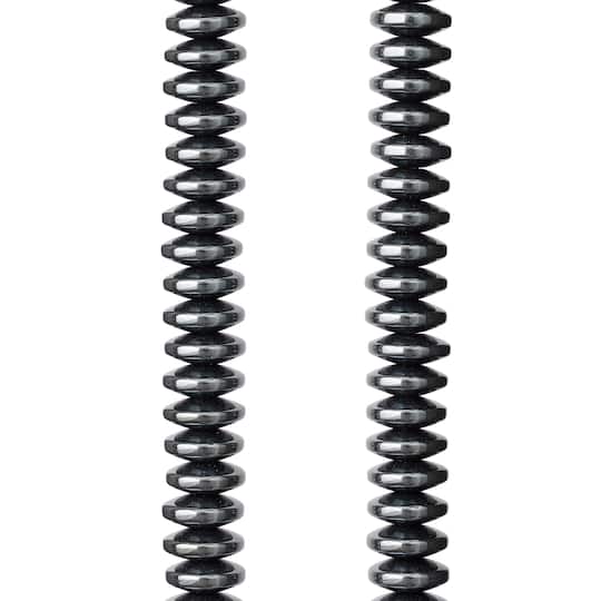 12 Pack: Rondelle Hematite Stone Beads, 8mm by Bead Landing™